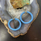 Carolyn Pollack Sterling Silver Light Blue Braided Leather Hoop Earrings For Women