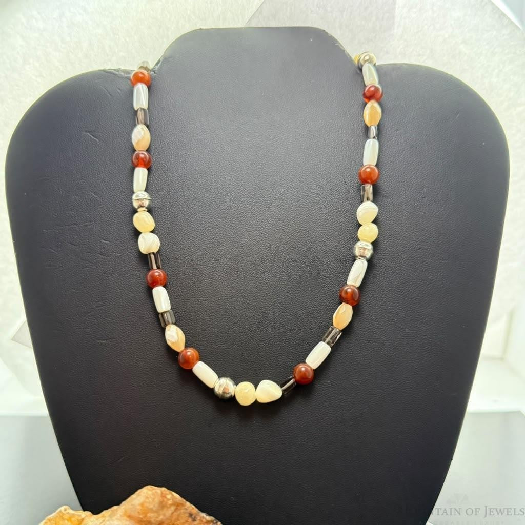 Carolyn Pollack Sterling Silver Multistone Beads 22" Necklace For Women