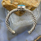 Sterling Silver Thick Twisted Rope Turquoise Bracelet For Women