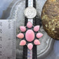 Native American Sterling Silver Pink Conch Adjustable Cluster Ring For Women