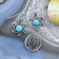 Sterling Silver Blue Turquoise Flower Dangle Earrings For Women