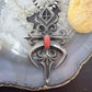 Floyd Parkhurst Native American Sterling Silver Coral Tufa Cast Unisex Pendant