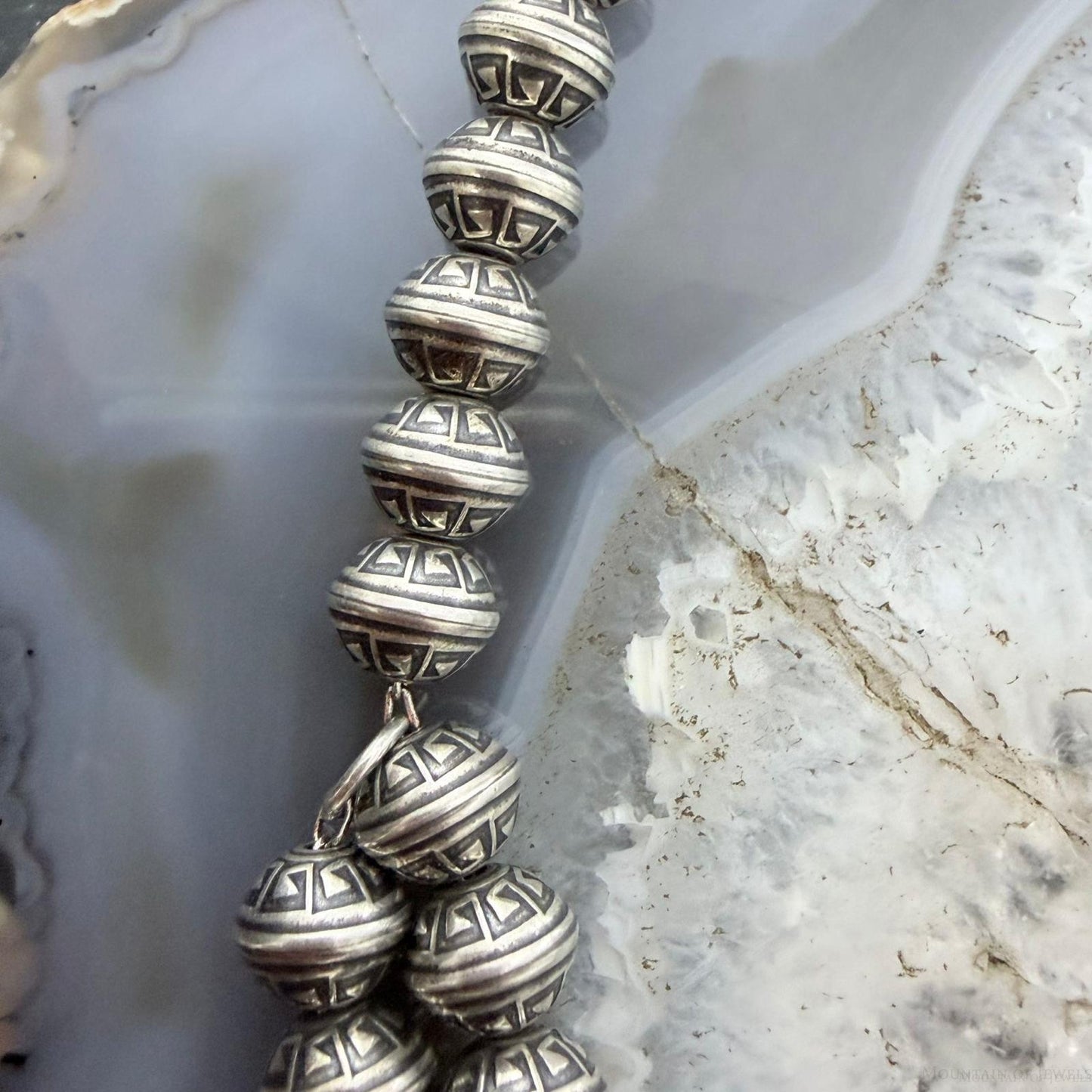 Native American Sterling Silver Royston Turquoise Decorated 14" Necklace For Women