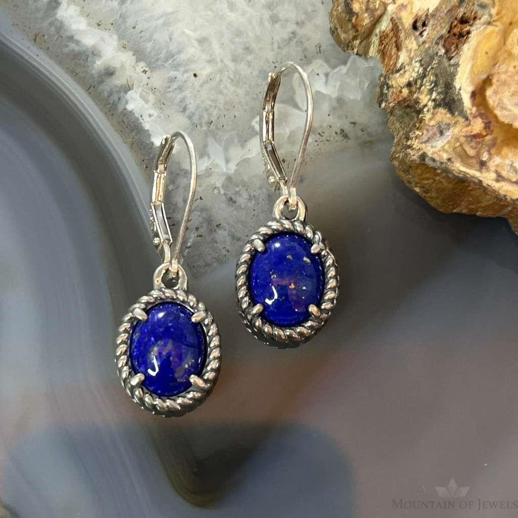 Carolyn Pollack Sterling Silver Red Jasper/Lapis Double Sided Dangle Earrings For Women