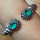 Carolyn Pollack Sterling Silver Malachite Doublet Decorated Hinged Bracelet For Women #1