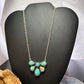 Sterling Silver Southwestern Style Turquoise #8 Cluster 19" Lariat Necklace For Women
