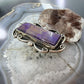 Gilbert Nez Native American Sterling Silver Large Purple Daliah Ring Size 7.75 For Women