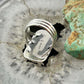 Native American Sterling Silver Rectangle Black Jack Bar Ring Size 6.75 For Women