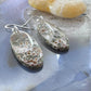 Sterling Silver Elongated Oval River Jasper Slab Dangle Earrings For Women #227