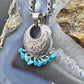 Carolyn Pollack Sterling Silver Stamped Pendant w/Turquoise Beads For Women