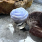 Carolyn Pollack Sterling Silver Blue Lace Agate Carved Rose Ring Size 5 For Women