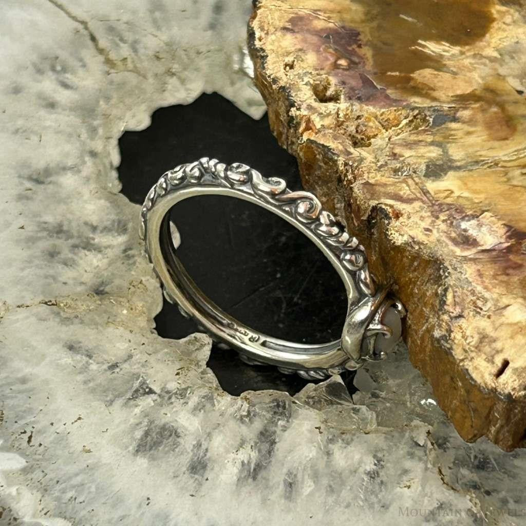 Carolyn Pollack Sterling Silver Oval MOP Slim Decorated Ring For Women