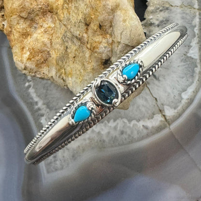 Carolyn Pollack Sterling Silver Turquoise & London Blue Topaz Bracelet For Women