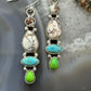 Sterling Silver Southwestern Style Multistone Dangle Earrings For Women #11