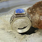 Carolyn Pollack Southwestern Style Sterling Silver Denim Lapis Heavy Decorated Unisex Shield Ring
