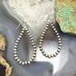 Sterling Silver Southwestern Style 3mm Navajo Pearl Bead Hoop Earrings For Women