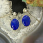 Carolyn Pollack Sterling Silver Oval Lapis w/Native Symbol Dangle Earrings For Women