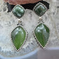 Carolyn Pollack Sterling Silver Rounded Diamond & Kite Jadeite Dangle Earrings For Women