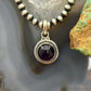 Sterling Silver Southwestern Style Round Amethyst Decorated Charm/Pendant For Women