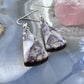 Sterling Silver Triangle Saganite Agate Slab Dangle Earrings For Women #120