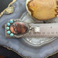 Sterling Silver Southwestern Style Oval Dendritic Jasper & Turquoise Pendant For Women