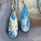 Sterling Silver Teardrop Plum Doublet Agate Slab Dangle Earrings For Women #235