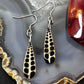 Sterling Silver Teardrop Turritella Fossil Slab Dangle Earrings For Women #333