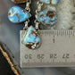 Sterling Silver Southwestern Style Teardrop Golden Hill Turquoise Necklace For Women