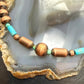 Southwestern Style Copper Navajo Pearl & Cylinder w/Sediment Jasper 18" Necklace For Women
