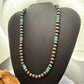 Southwestern Style Copper 8mm Navajo Pearl Round & Turquoise 18"-20" Necklace For Women