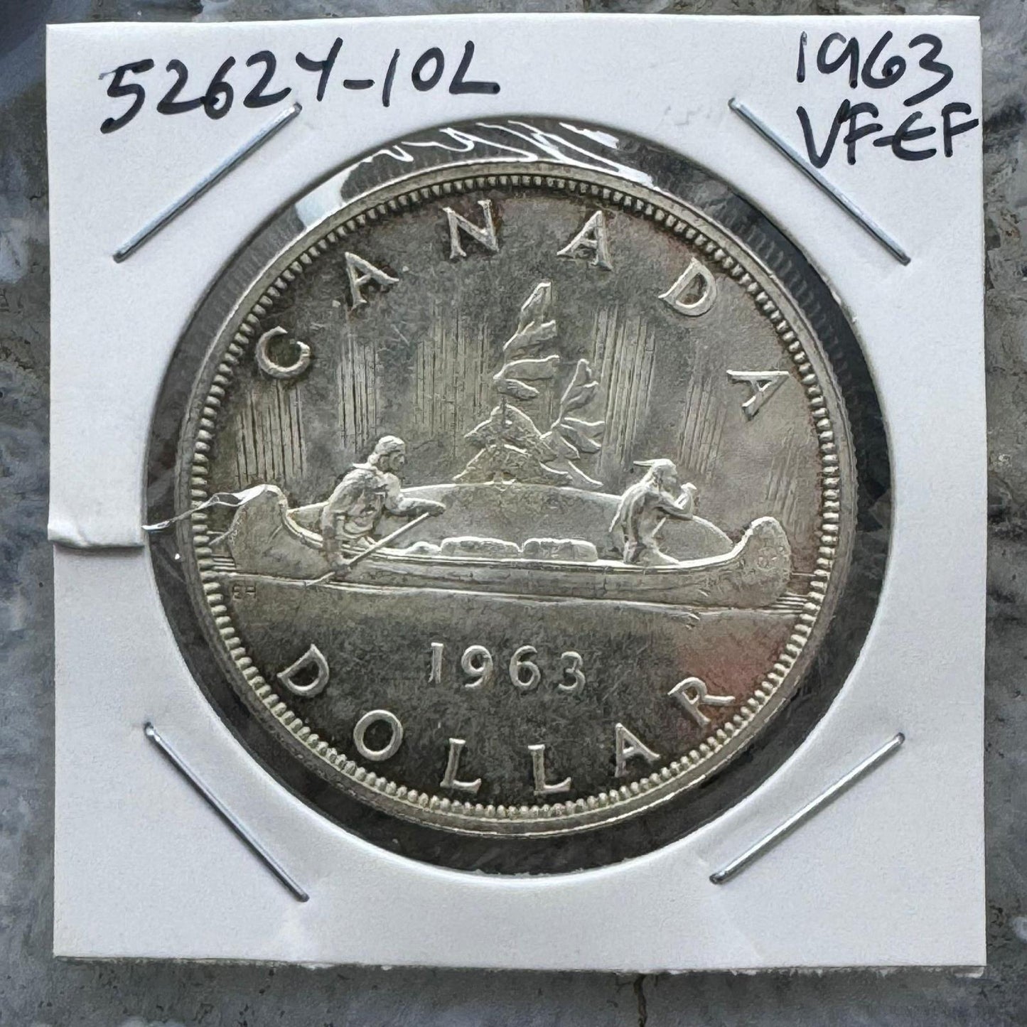 1963 Vintage Canada One Silver Dollar 0.6 Troy Ounce .800 VF-EF #52624-10L