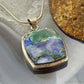 Vintage Sterling Silver square Azurite Malachite Fashion Pendant For Women