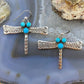 Brad Panteah Sterling Dragonfly w/3 Sleeping Beauty Turquoise Dangle Earrings For Women