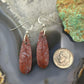 Sterling Silver Teardrop Plum Moss Agate Slab Dangle Earrings For Women #534