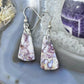 Sterling Silver Triangle Saganite Agate Slab Dangle Earrings For Women #121