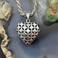 Sterling Silver Lattice Cut Out Hollowed Heart Pendant For Women
