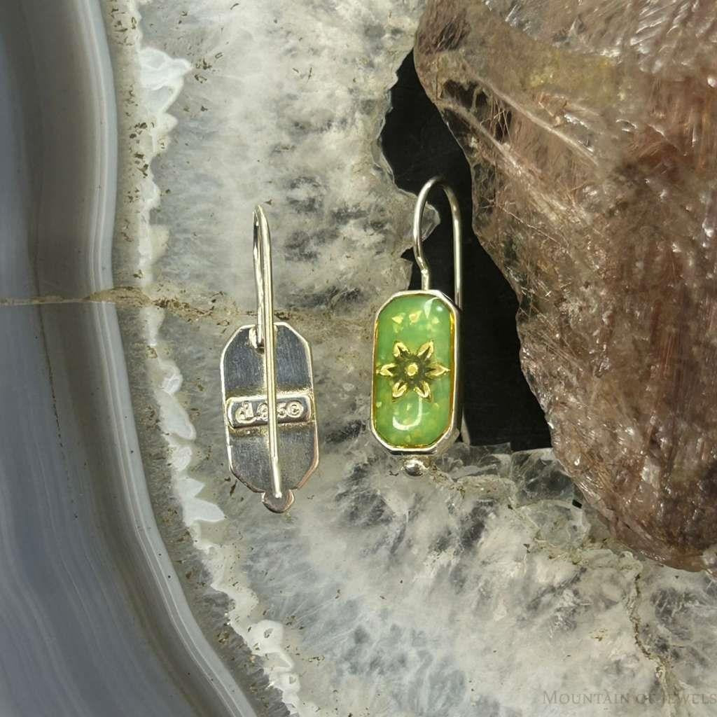 Carolyn Pollack Sterling Silver Green Turquoise Chip Dangle Earrings For Women