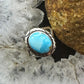 Native American Sterling Silver Oval Blue Ridge Turquoise Ring Size 5 For Women