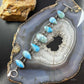 Sterling Silver Multi Shape Larimar Toggle Clasp Fashion Link Bracelet For Women