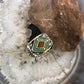 Carolyn Pollack Sterling Silver Green Turquoise & Coral Chip Inlay Ring Size 9 For Women