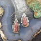 Sterling Silver Southwestern Style Teardrop Rhodochrosite Dangle Earrings For Women