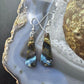 Sterling Silver Elongated Triangle Chrysocolla Slab Dangle Earrings For Women #225