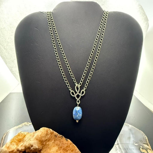 Carolyn Pollack Sterling Silver Sodalite Double Chain Link Necklace For Women