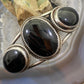 Vintage Native American Silver 3 Oval Onyx Stone Split Shank Bracelet For Women