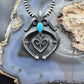 Floyd Parkhurst Sterling Silver Teardrop Turquoise Tufa Cast Unisex Naja Pendant