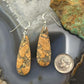 Sterling Silver Teardrop Maligano Jasper Slab Dangle Earrings For Women #531