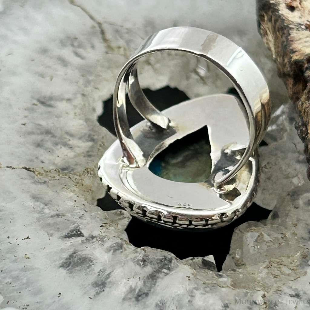 Sterling Silver Southwestern Style Teardrop Shattuckite Ring Size 7 For Women