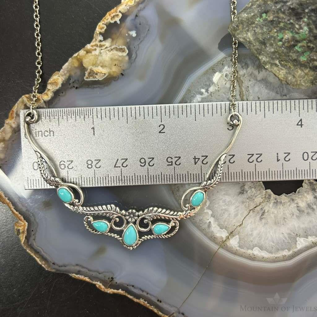 Carolyn Pollack Sterling Silver Turquoise Decorated 18" Necklace For Women