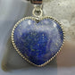 Sterling Silver Southwestern Style Lapis Heart Shape Pendant For Women