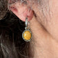 Carolyn Pollack Sterling Silver Oval Yellow Jasper Dangle Earrings For Women